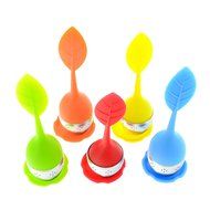 Toyofmine Tea Infuser - Set of 5 Silicone Handle Stainless Steel Strainer Drip Tray Included - Tea Steeper - Leaf... N4