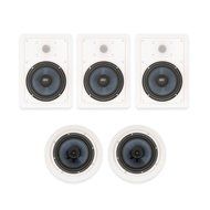 Blue Octave BH-625 In Wall and In Ceiling 6.5" Speakers Home Theater Surround Sound 5 Speaker Set