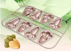 Astra Gourmet Premium 8-Cup Carrot Prints Cake Pan Cute Carbon Steel Baking Pan Cake Mold Muffin Pan, 12 x 8 inch