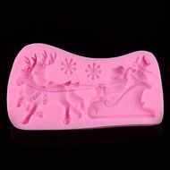 YYZP Santa Claus Sleigh Sugar Mold Cake Mold Silicone Baking Tool N3