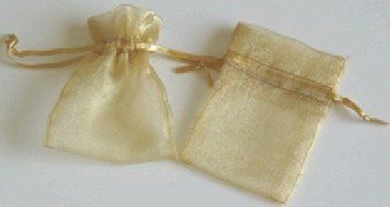 Rina&#039;s Garden Organza Favor Bags - 4&quot;x6&quot; - GOLD - 30 Bags