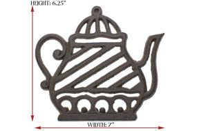 Cast Iron Trivet | Old Fashioned Tea Pot | Decorative Cast Iron Trivet For Kitchen Or Dining Table | 7x6.3 " |... N2