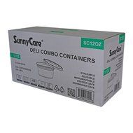 SunnyCare&reg; 12 oz.Microwavable Translucent Plastic Deli Container with Lid -(Case of 250) N2