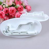 Whitelotous Christmas Theme Cookie Cutters - Plastic Fondant Cake Sugarcraft Cutter Decorating Baking Mold Plunger... N28