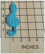 Treble Clef Shape Music Note Fondant Cookie Cutter and Stamp #1076