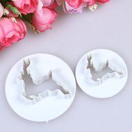 Whitelotous Christmas Theme Cookie Cutters - Plastic Fondant Cake Sugarcraft Cutter Decorating Baking Mold Plunger... N32