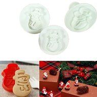 Whitelotous Christmas Theme Cookie Cutters - Plastic Fondant Cake Sugarcraft Cutter Decorating Baking Mold Plunger... N35