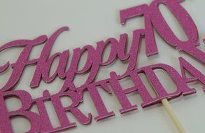 All About Details Pink Happy-70th-birthday Cake Topper N2