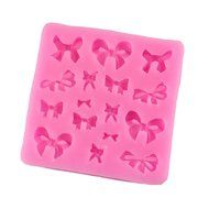 Mr.S Shop DIY Silicone Baking Molds 16pcs Bow Shape Fondant Chocolate Mold Cake Decorating Mould,Small Size N5
