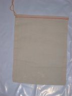 Cotton Muslin Bags 8x10 Inches Red Hem and Orange Drawstring 10 Count Pack N2