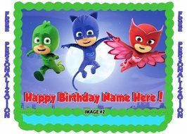 Personalized PJ MASKS Edible Image CAKE TOPPER Frosting Sheet Copcake Owlette (1/4 sheet, Image 3) N7