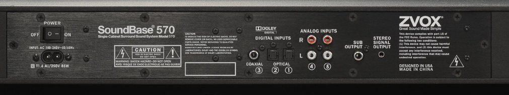 ZVOX SoundBase 570 30"Sound Bar with Built-In Subwoofer, Bluetooth, AccuVoice N4