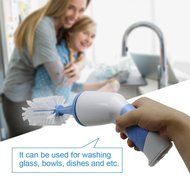 Household Powered Dish Scrubber Set, Cordless Portable Electric Kitchen Brush Blue N8