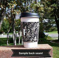 Fabric coffee cozy / cup sleeve / coffee sleeve / coffee cup holder -- Blue and Teal Floral N3