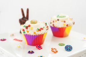 Set of 12 Premium Quality Tie-Dye Silicone Baking Cups / Reusable Cupcake Liners-Environmentally Safe-Lifetime... N22