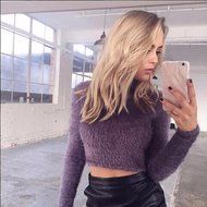 Blouse,BeautyVan Women Long-sleeved High-necked Shirt Umbilical Bottomed Plush Blouse (One Size, Gray) N12