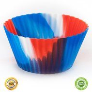 Set of 12 Premium Quality Tie-Dye Silicone Baking Cups / Reusable Cupcake Liners-Environmentally Safe-Lifetime... N24