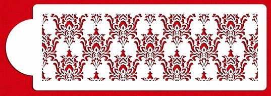 Designer Stencils C581 Filigree Damask 4 Inch Cake Stencil, Beige/semi-transparent N2