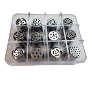 TANGCHU Russian Piping Tips 12PCS/SET Stainless Steel Middle Size Icing Syringe Set DIY Coupler Nozzle with Storage... N4