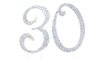 Number 2 Rhinestone Crystal Cake Topper Silver, Numbers, Letters for Wedding, Birthday, Anniversary, Party. Shine... N27
