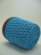 Handmade Crochet Ice Cream Pint Cozy in Bright Blue N3