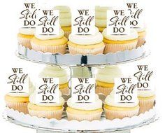 CakeSupplyShop #24403 24pk WE Still Do Edible Decoration Topper Cupcake Picks -Brown