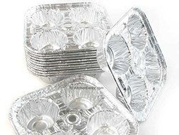 Disposable Aluminum 4 Cup Extra Large Cup Muffin Tray #1588 (25)