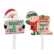 Christmas Cupcake Picks Assorted Set of 12