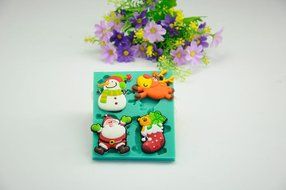 TANGCHU Silicone Christmas Snowman Santa Claus Reindeer Cake Mold Fondant Moulds Chocolate Mold Cake Decorating...