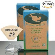 #4 Cone Paper Coffee Filters - Brown, Unbleached, Chlorine-free (#4, 100 Filters) N4