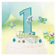 Lillian Rose 1st Birthday Keepsake Cake Top, Pink, 3.5&quot; x 4.5&quot; N2