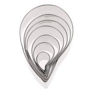 Anself 7pcs Stainless Steel Baking Fondant Tools 3D Teardrop Rose Shape Paste Mold for Cake Deco N5