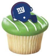NFL New York Giants Football Helmet Cupcake Rings - 24 pc