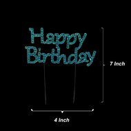 Happy 60th Birthday Rhinestone Crystal Cake Topper Silver, Numbers, Letters for Wedding, Birthday, Anniversary... N37