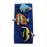 First Impressions Molds SC126 Silicone Mold, Mini Fish Trio