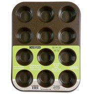CasaWare Mini Muffin Pan 12 Cup Ceramic Coated Non-Stick (Silver Granite) N4