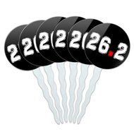 Set of 6 Cupcake Picks Toppers Decoration Running - Crazy 26.2 Runner Marathon N12
