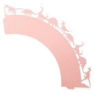Avery Barn 48pc Decorative Dinosaur Cut Out Design Party Cup Cake Wrappers-Pink N5