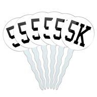 Set of 6 Cupcake Picks Toppers Decoration Running - Crazy 26.2 Runner Marathon N14
