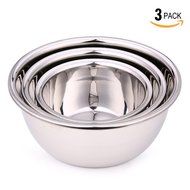 JIAEN SUS 304 Stainless Steel Mixing Bowls Deepen and Thicken-330g Food Grade Soup Basin Mixing Egg Dough Beating... N2