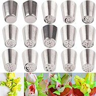 Cake Decorating Piping Tips 15 Pcs Stainless Steel Russian Tulip Icing Piping Kit Nozzles Cake Decoration Tips... N6