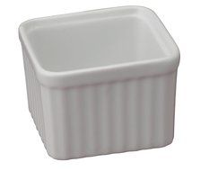 Harold Import Company HIC Square Ramekins (Set of 6), Porcelain, 3"/6 oz, White N2