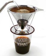 Oshine Pour Over Coffee Dripper , Stainless Steel Reusable Permanent Drip Coffee Filter for Chemex Carafe or Single...