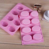 Y&amp;XL&amp;H 8-Cavity Oval Soap Mold Silicone Chocolate Mould Tray Homemade Muffin Making(Random Color) N6