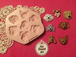 Cute Dogs,Puppies, Animal, Animals ,fondant, soap cupcake topper Cake Silicone Mold By Oh! Sweet Art FDA Approved... N2
