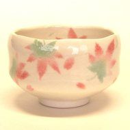 Matcha bowl Chawan Japanese Minoyaki Small size for Daily use (blue flower) N5