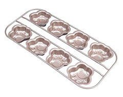 Astra Gourmet Premium 8-Cup Carrot Prints Cake Pan Cute Carbon Steel Baking Pan Cake Mold Muffin Pan, 12 x 8 inch N5