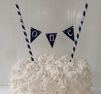 Piece of Cake Parties Birthday and Baby Shower Smash Cake, Baby Boy&#039;s First Birthday, Hello Sailor, Navy Blue... N2