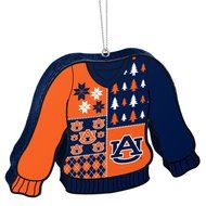 NCAA Auburn Tigers Metal License Plate Christmas Ornament Sled Foam Ugly Sweater Bundle 3 Pack By Forever Collectibles N3