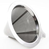 Pour Over Coffee Dripper Cone Made of Food Grade Stainless 18/8 Steel, Reusable Paperless Double Mesh Filter,... N4